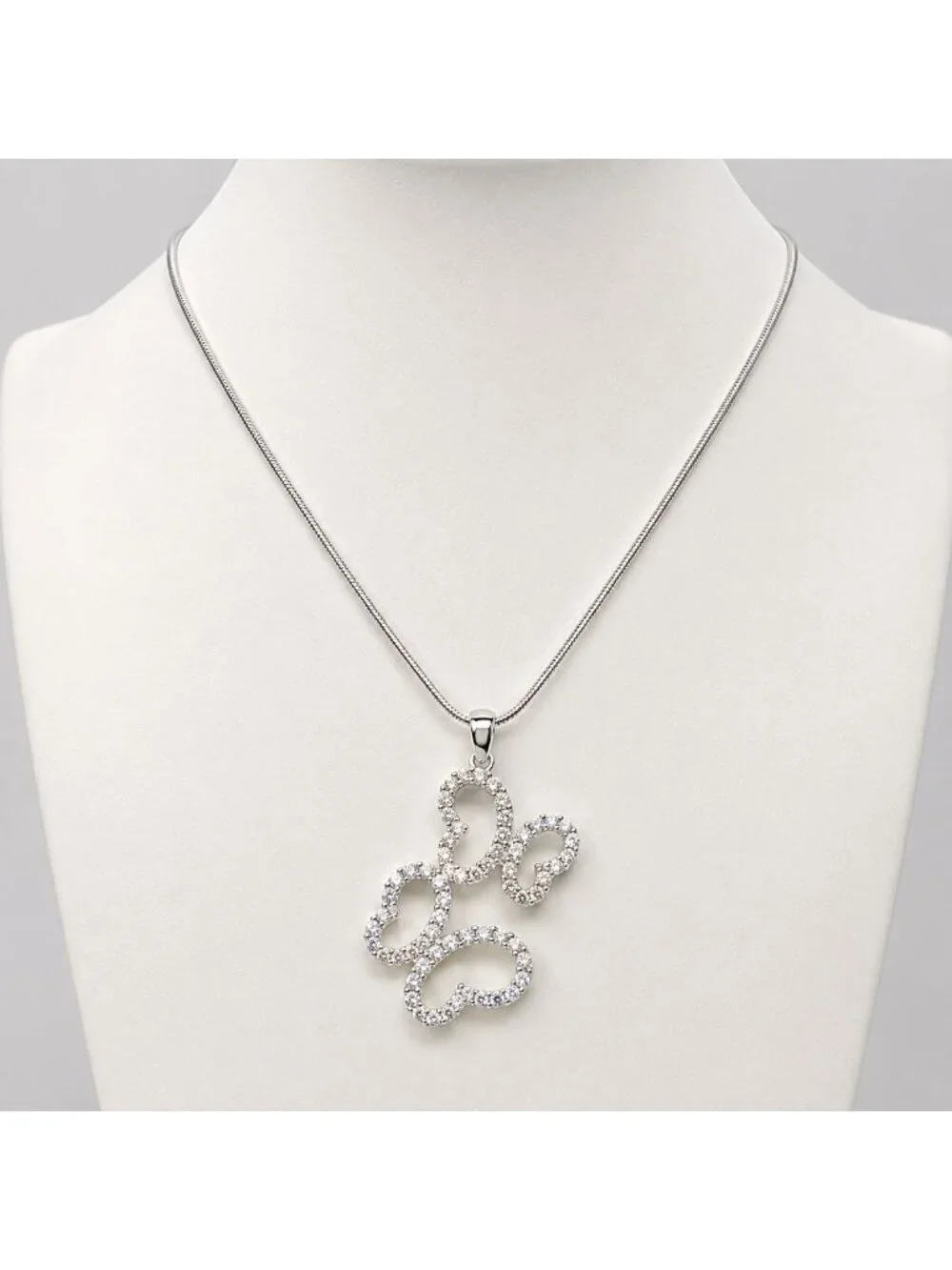 Vintage Butterfly Pendant Necklace Sterling Overlay‎ Made with Swarovski Crystal